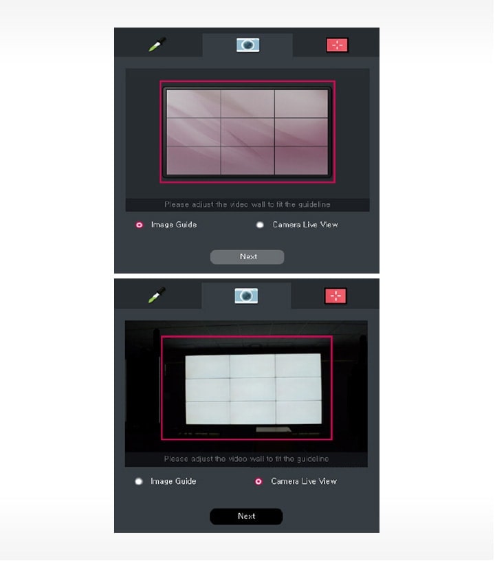 The positioning the camera of SuperSign WB