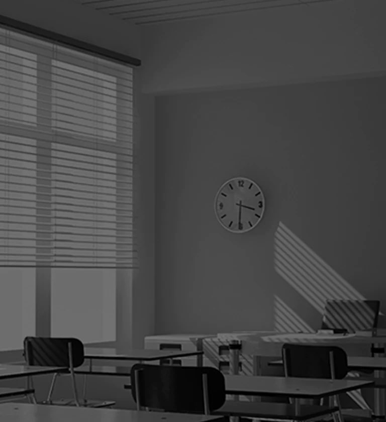 Image of an empty classroom.