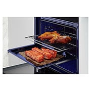 left view  tray with food 