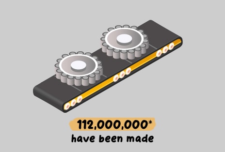 The images of DD motors moving from the conveyor belt, patent mark image, and LG researcher image are arranged in order.