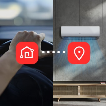 Image showing a feature that automatically turns on the air conditioner when you get close to home