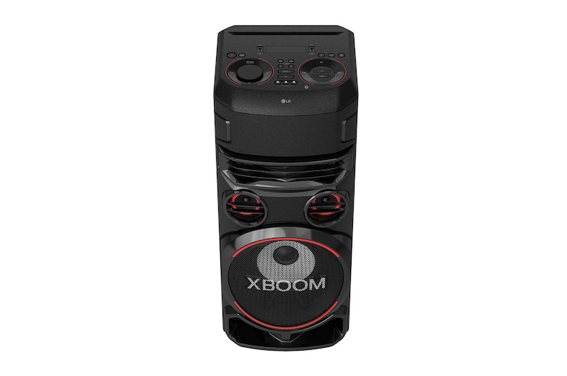 LG XBOOM RN7, Tweeter 2"x2, Mid 3"x2, Woofer 8", Super Bass Boost, Dual Bass Blast, Party Strobe, DJ App & DJ Pad, Karaoke Star & Vocal Sound control, Guitar Input, RN7