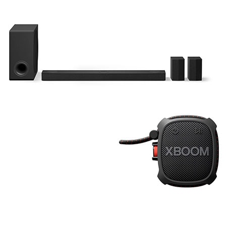 LG Soundbar for TV with Dolby Atmos 5.1.3 channel S80TR + Portable Bluetooth speaker LG XBOOM Go XG2TBK Military Grade & 10-Hour Battery