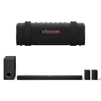 Front view of LG Soundbar for TV with Dolby Atmos 7.1.3 channel S90TR + LG xboom Grab tuned by will.i.am S90TR.GRAB001