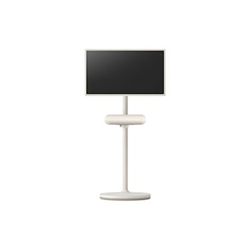Front view of the speaker attached to LG StandbyME. The screen is set to horizontal mode.