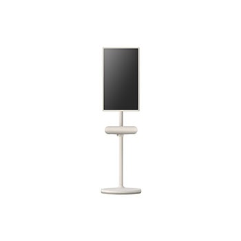 Front view of the speaker attached to LG StandbyME. The screen is set to vertical mode.