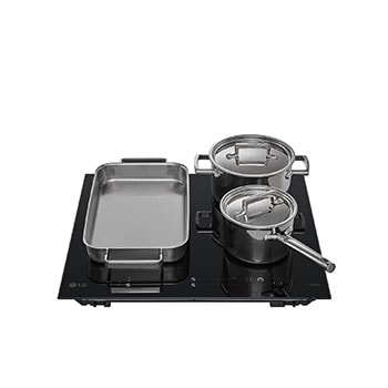 Top view of Induction Cooktop with utensils