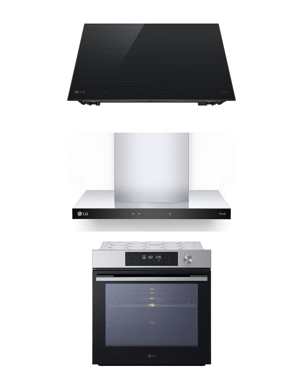 LG 60cm Built-in Induction Cooker | 4 zones + LG Hood 60 cm with Touch ...