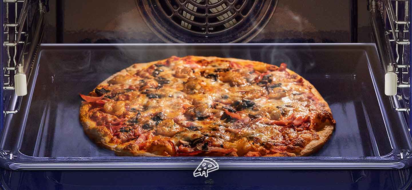 This is an image of pizza baked in an oven.
