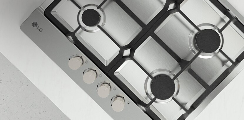 Top view image of the gas hob.
