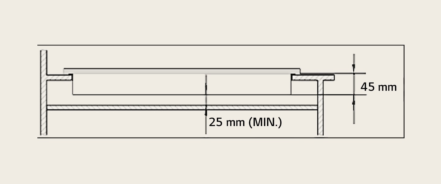 Dimension of the gas hob.