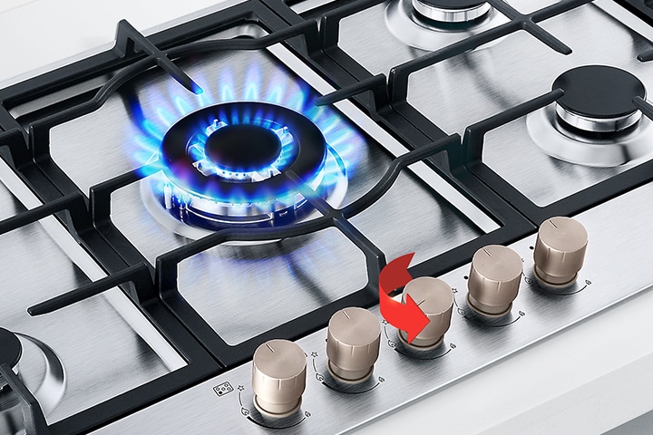 This video shows the konb design of LG gas hob.
