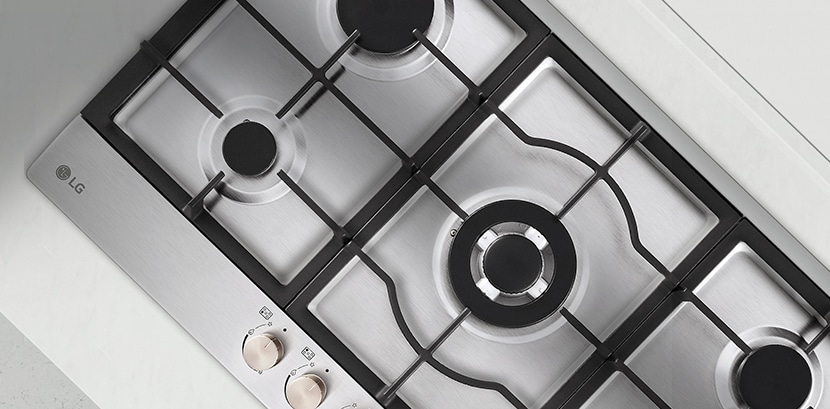 Top view image of the gas hob.