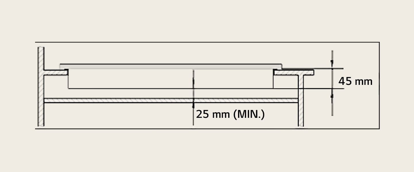 This image shows the dimension of the gas hob.