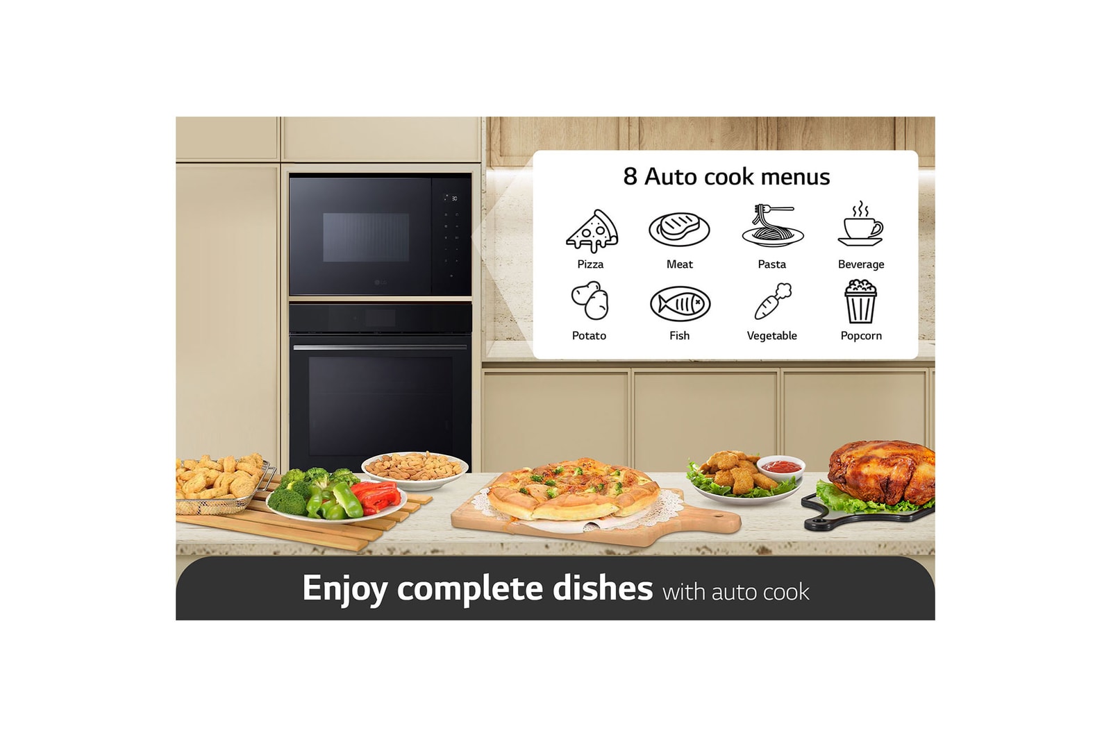 LG Built-in Microwave Oven | Touch Control| Stainless Steel |White Led Display | 8 Auto-cook Recipes |, MGBZ2593F
