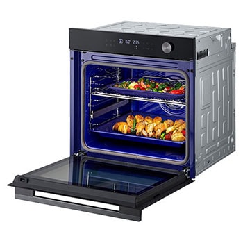 Right side view door open with food