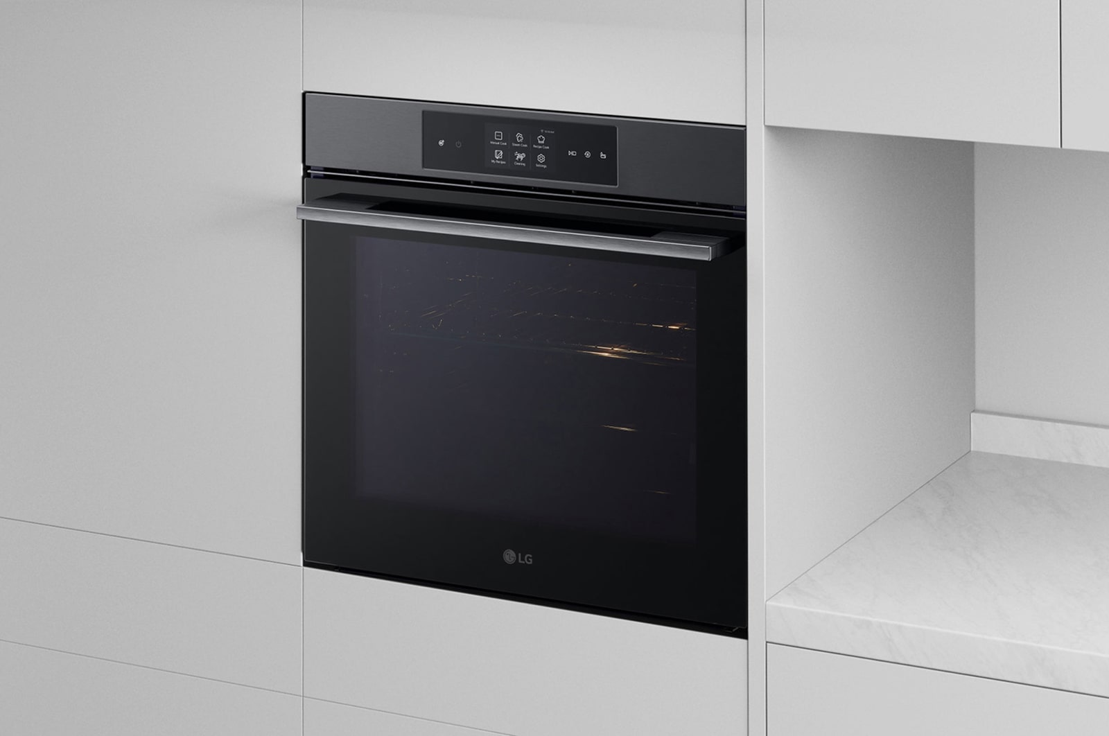front view of oven fitted inside wall