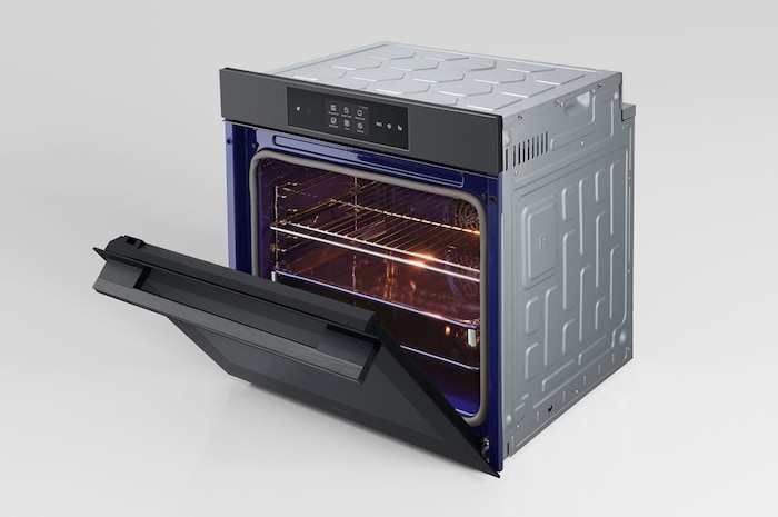 side view half door open