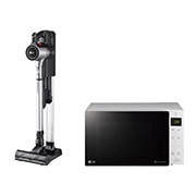 Front view of LG CordZero A9 Core, Wireless Vacuum Cleaner + 25 Liter | NeoChef Microwave Oven | Smart Diagnosis | Smart Inverter A9K-CORE.MS2535G