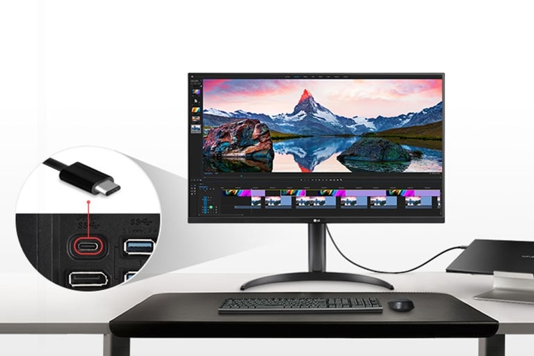 Clutter-less desk setup