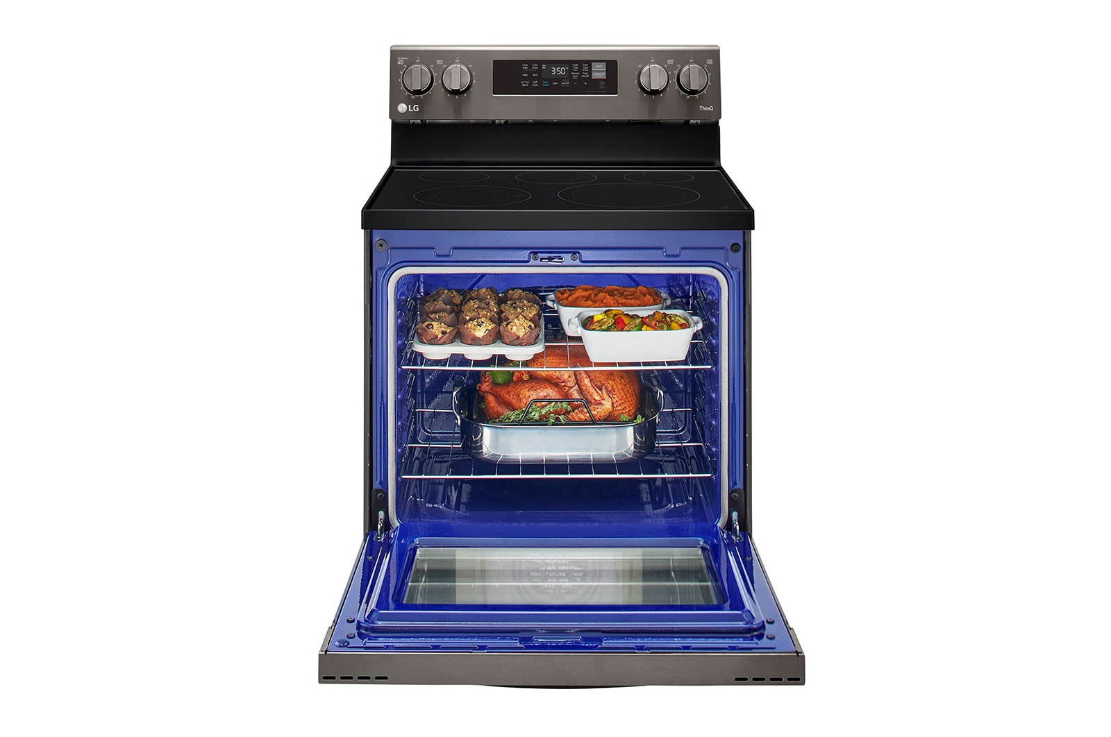 LG 6.3 cu.ft. Oven | Built-In AirFry | 5 Burner Cooktop | Smart Wi-Fi, LREL6323D