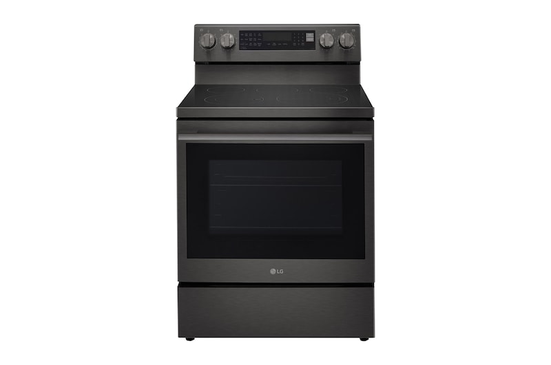LG Electric Range, 5 Ceramic Hobs, 172Liter, Air Fry, Easy Clean, InstaView, Smart ThinQ, Black Stainless Steel+8Kg Dryer | Heat Pump Dryer | Sensor Dry, LREN6325ZE.RH81001