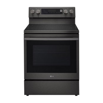 LG Electric Range, 5 Ceramic Hobs, 172Liter, Air Fry, Easy Clean, InstaView, Smart ThinQ, Black Stainless Steel+8Kg Dryer | Heat Pump Dryer | Sensor Dry, LREN6325ZE.RH81001
