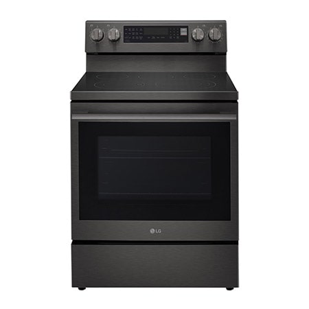 LG Electric Range, 5 Ceramic Hobs, 178Liter, Air Fry, Easy Clean, InstaView, Smart ThinQ, Black Stainless Steel