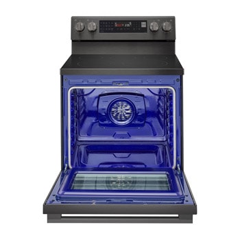 LG Electric Range, 5 Ceramic Hobs, 172Liter, Air Fry, Easy Clean, InstaView, Smart ThinQ, Black Stainless Steel