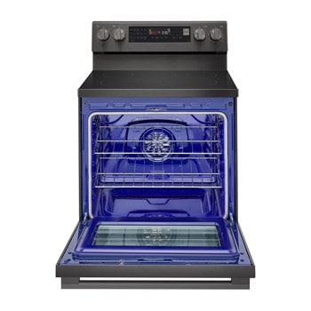 LG Electric Range, 5 Ceramic Hobs, 172Liter, Air Fry, Easy Clean, InstaView, Smart ThinQ, Black Stainless Steel