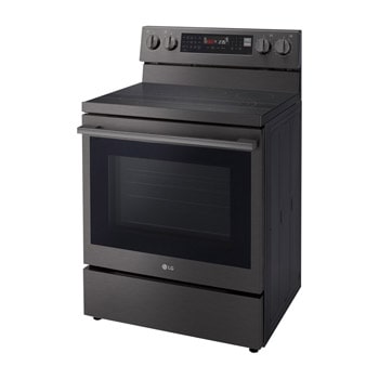 LG Electric Range, 5 Ceramic Hobs, 172Liter, Air Fry, Easy Clean, InstaView, Smart ThinQ, Black Stainless Steel