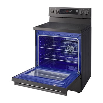 LG Electric Range, 5 Ceramic Hobs, 172Liter, Air Fry, Easy Clean, InstaView, Smart ThinQ, Black Stainless Steel