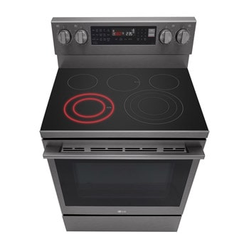 LG Electric Range, 5 Ceramic Hobs, 172Liter, Air Fry, Easy Clean, InstaView, Smart ThinQ, Black Stainless Steel