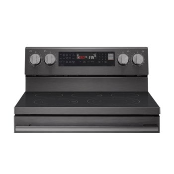 LG Electric Range, 5 Ceramic Hobs, 172Liter, Air Fry, Easy Clean, InstaView, Smart ThinQ, Black Stainless Steel