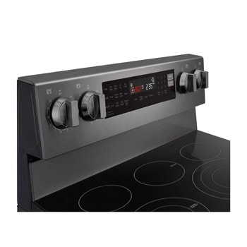 LG Electric Range, 5 Ceramic Hobs, 172Liter, Air Fry, Easy Clean, InstaView, Smart ThinQ, Black Stainless Steel