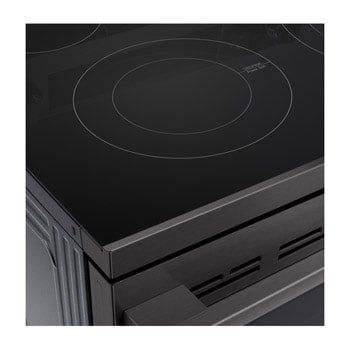 LG Electric Range, 5 Ceramic Hobs, 172Liter, Air Fry, Easy Clean, InstaView, Smart ThinQ, Black Stainless Steel