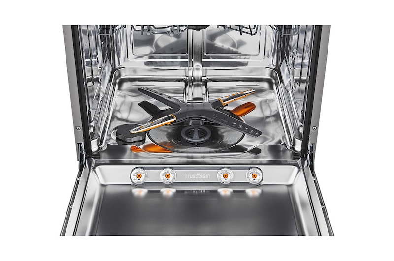 منظر لأذرع الغسيل الأربعة داخل الغسالة