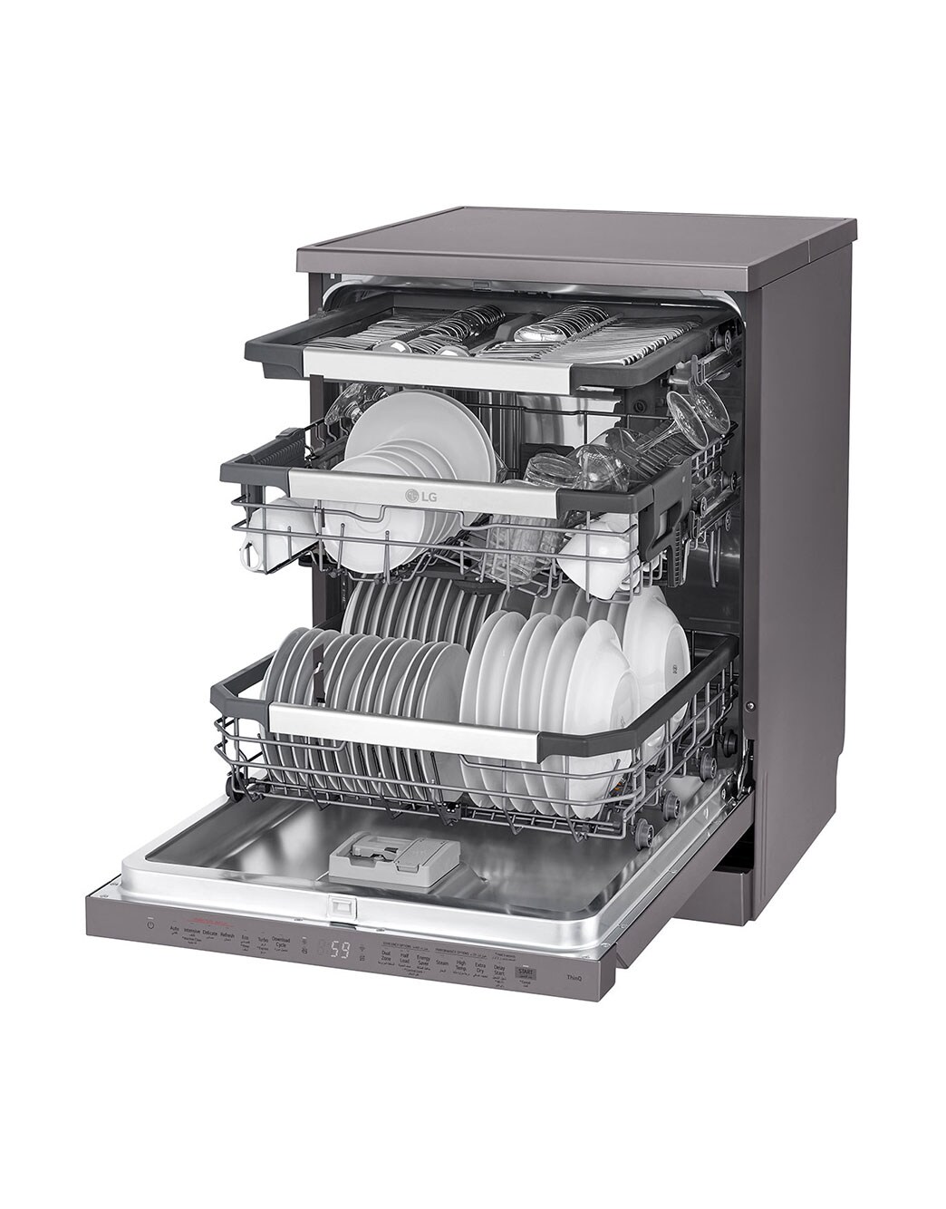 14 Place Setting Dishwasher, Matte Black Color,Quad Wash, Easy Rack