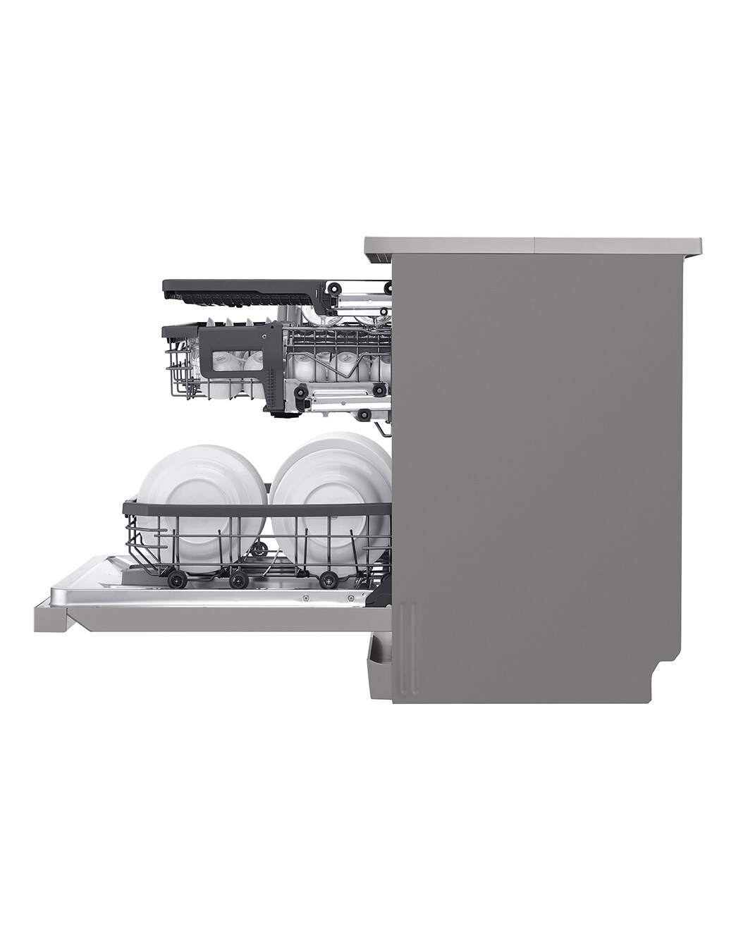 14 Place Setting Dishwasher, Noble Steel Color,Quad Wash, Easy Rack