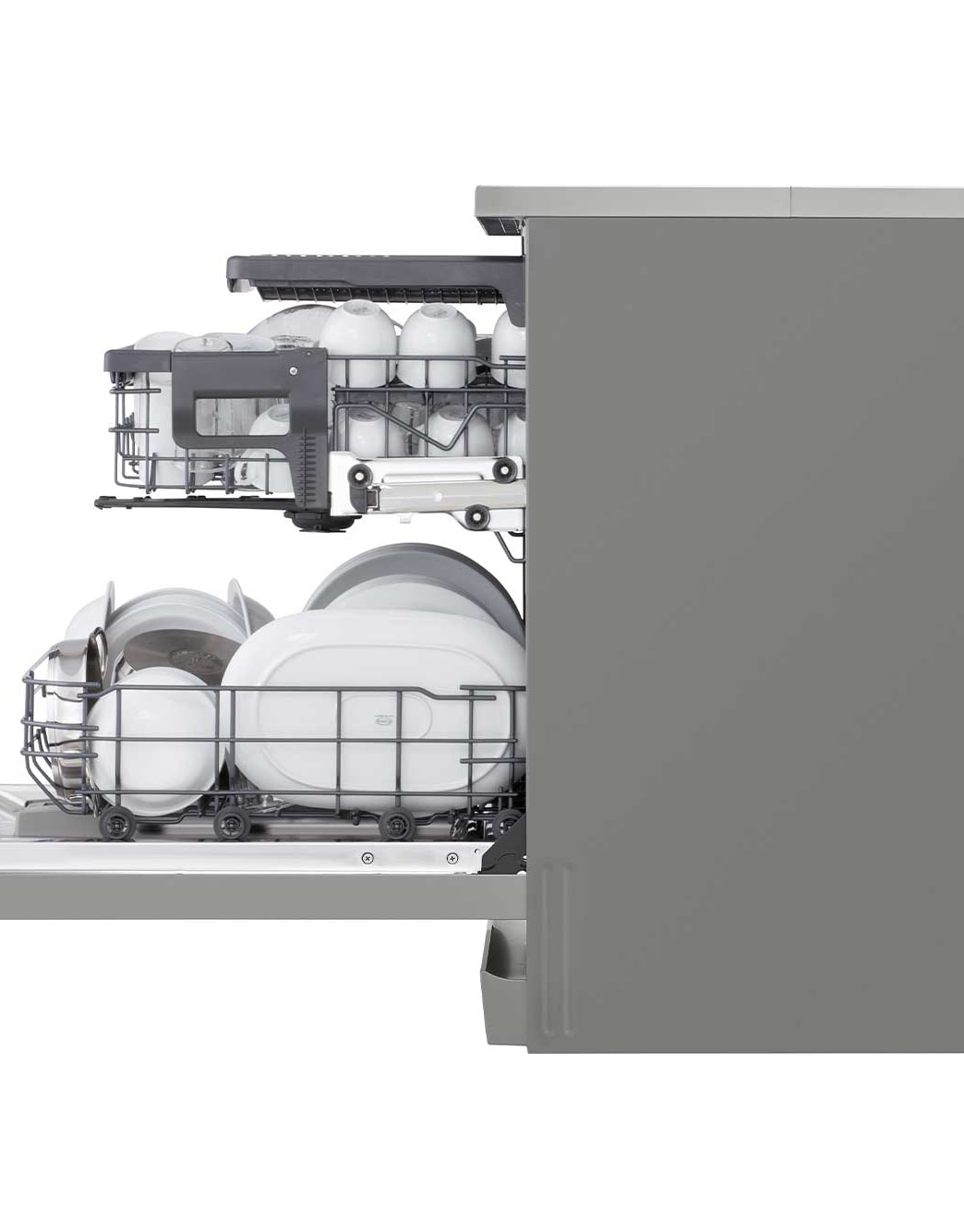 14 Place Setting Dishwasher, Platinum Silver Color,Quad Wash, Easy Rack