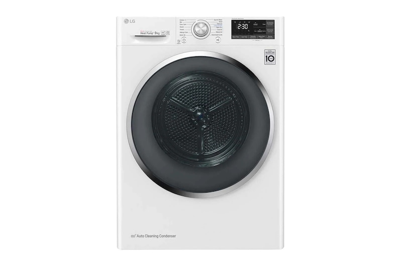 LG 9Kg DUAL Inverter Dryer, sensor dry, Allergy care, Drum care, White color, ThinQ (Wi-Fi), RC90V9AV2W