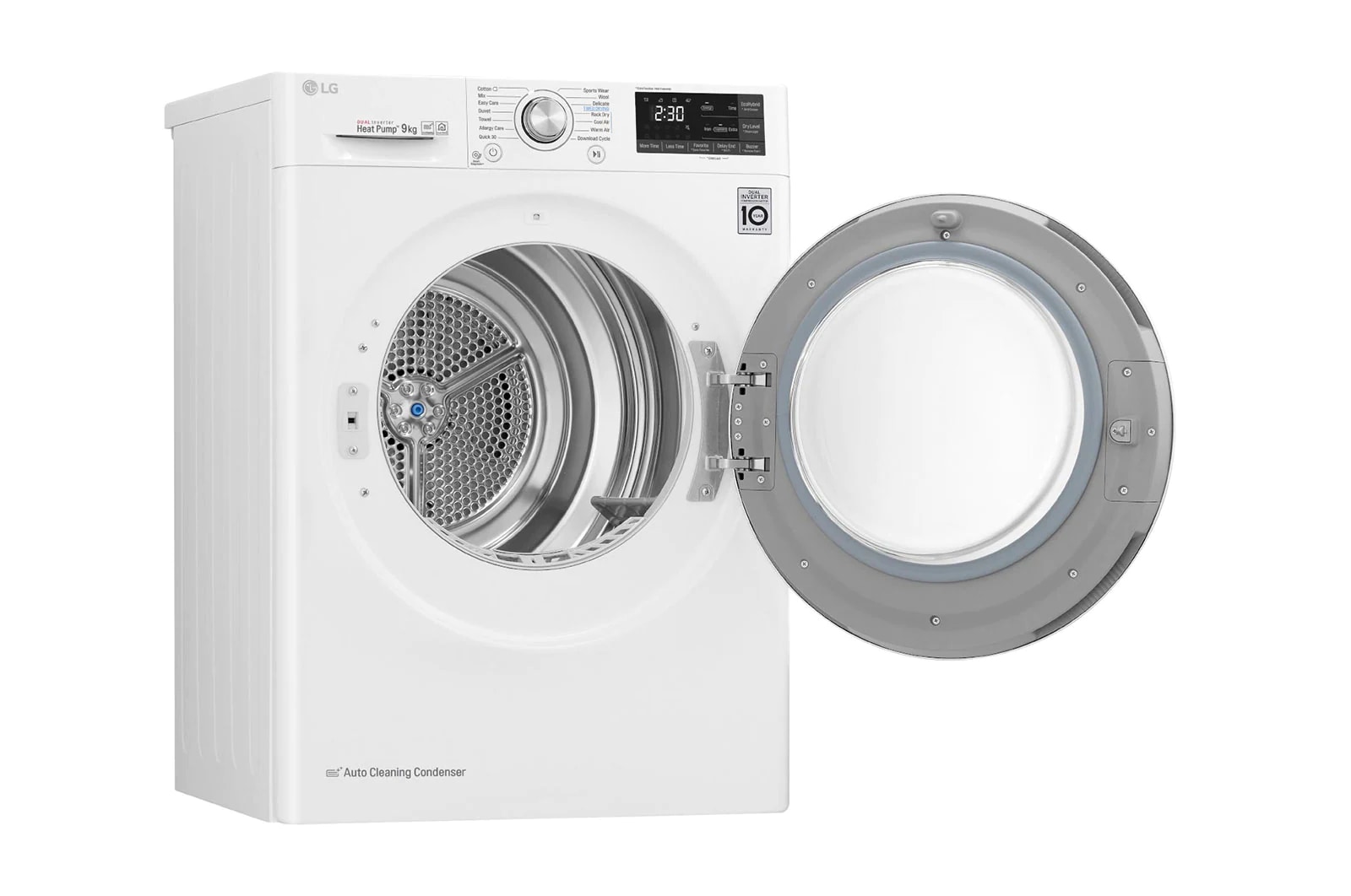 LG 9Kg DUAL Inverter Dryer, sensor dry, Allergy care, Drum care, White color, ThinQ (Wi-Fi), RC90V9AV2W
