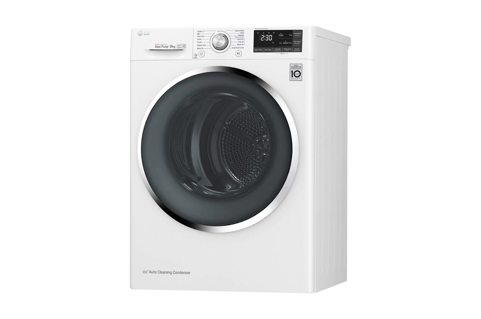 LG 9Kg DUAL Inverter Dryer, sensor dry, Allergy care, Drum care, White color, ThinQ (Wi-Fi), RC90V9AV2W