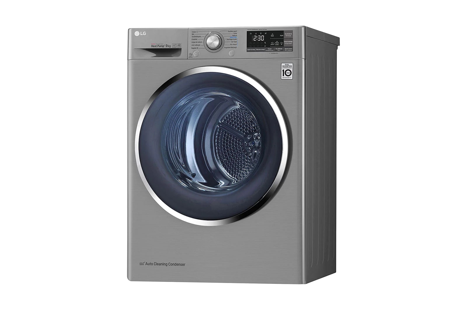 LG 9Kg DUAL Inverter Dryer, sensor dry, Allergy care, Drum care, Silver color, ThinQ (Wi-Fi) , RC90V9EV2W