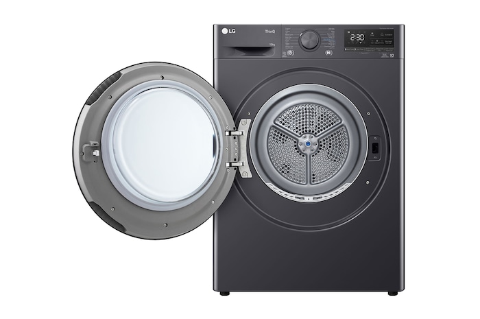 LG LG Dual Inverter Heatpump Dryer | 10kg Capacity | ThinQ | Middle Black, RH10V5MVTW, Door Open