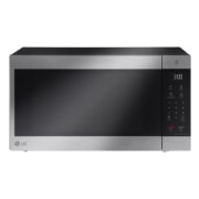 Front view of 56 Liter LG STS Solo Microwave, EasyClean, Noble Silver, Control Panel Arabic Only MS5696HIS