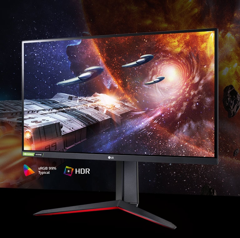 The Gaming Scene in Rich Colors and Contrast on The Monitor Supporting Hdr10 With sRgb 99% (Typ.)
