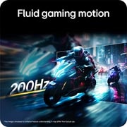 LG UltraGear™ Monitor 27G610A displaying a fluid racing game scene, emphasizing the 200Hz refresh rate for clear and smooth gaming motion.