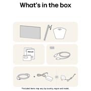 Items included with the LG UltraGear™ Monitor 27G610A package: Monitor panel, stand base and support, manual, DisplayPort cable, and power adapter with cord.