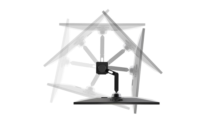 side view of the monitor rotated from +280˚ to -280˚